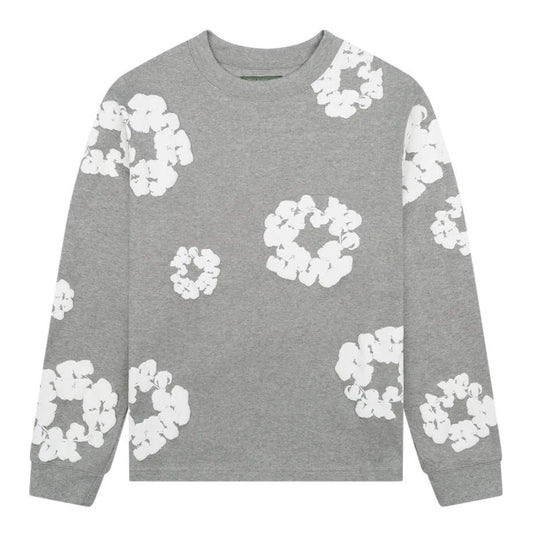 Denim Tears Grey Cotton Wreath Long Sleeve