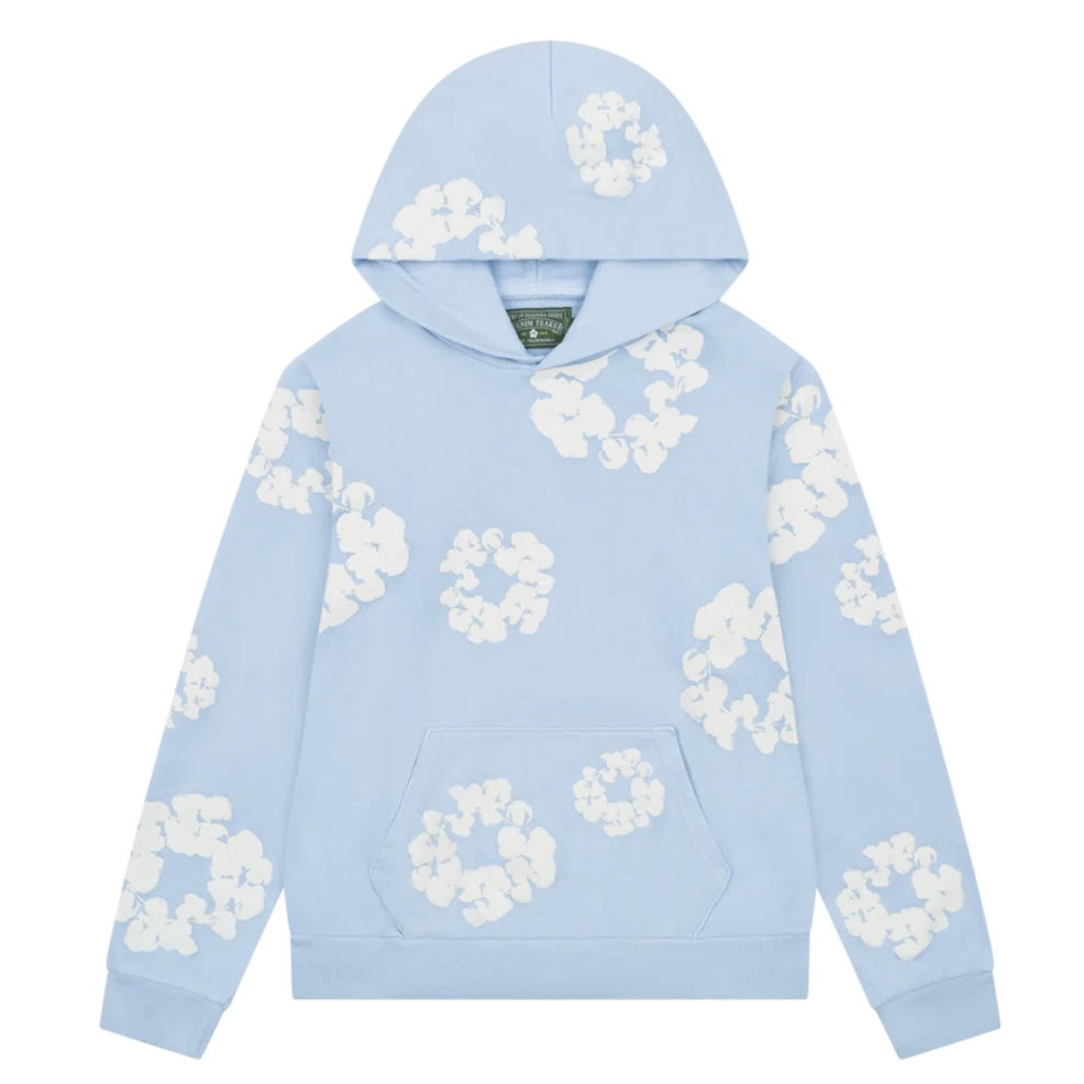 Denim Tears Powder Blue Cotton Wreath Hoodie