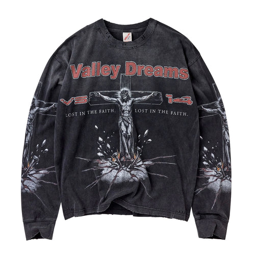 Vale Black Concrete Cross Long Sleeve