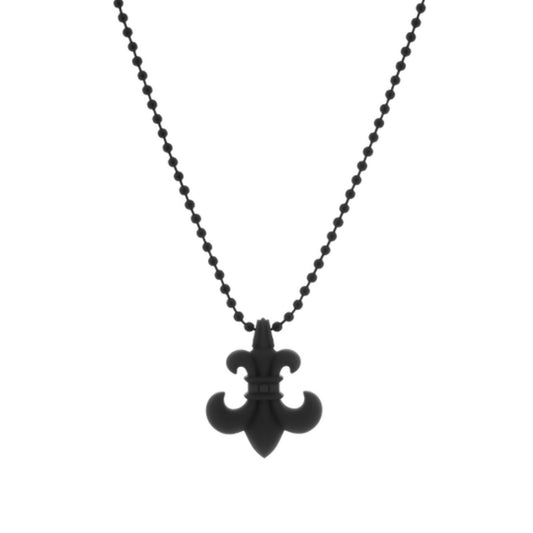 Chrome Hearts Black BS Fleur Pendant Necklace