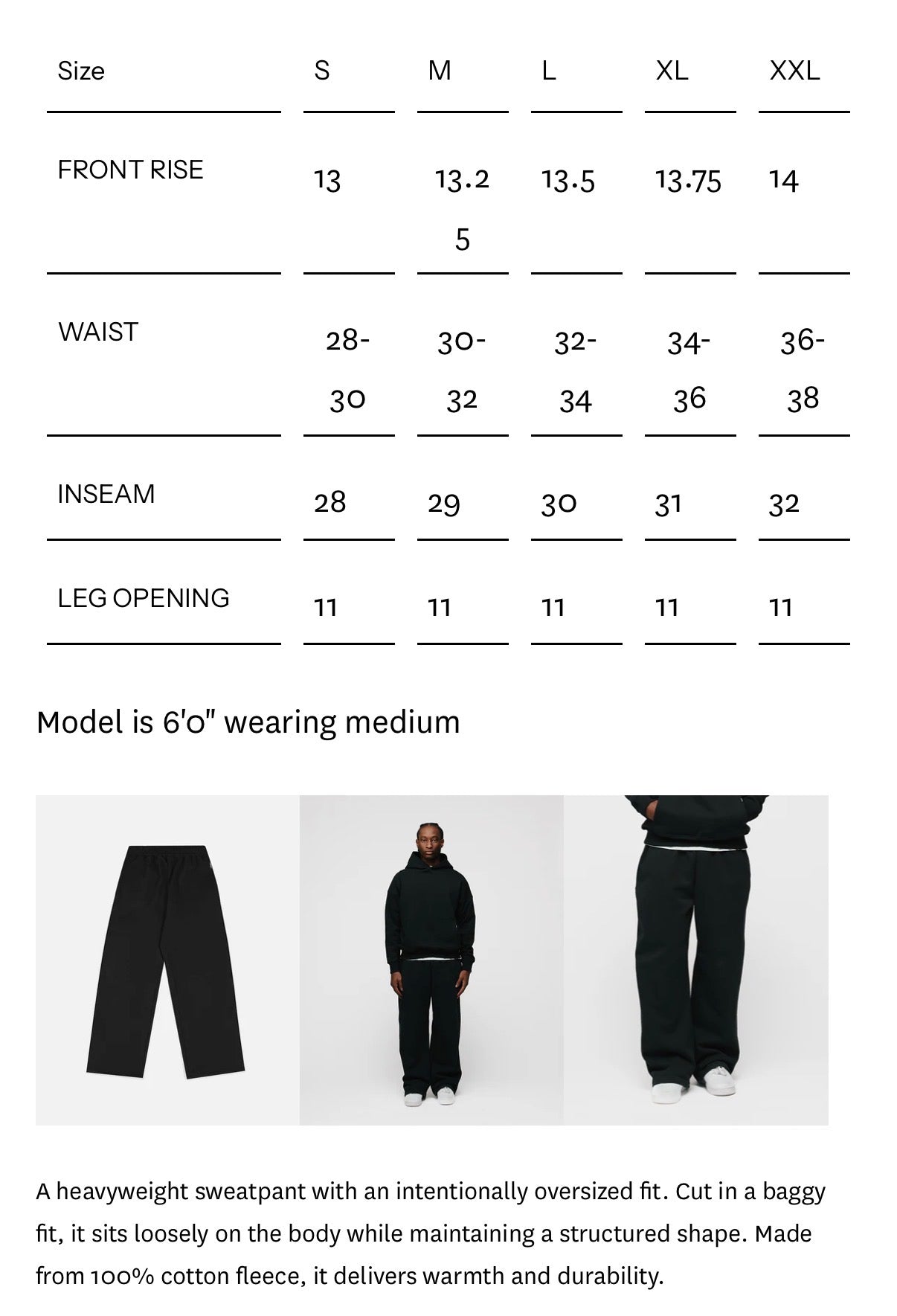 Hours Black Blank Sweatpants