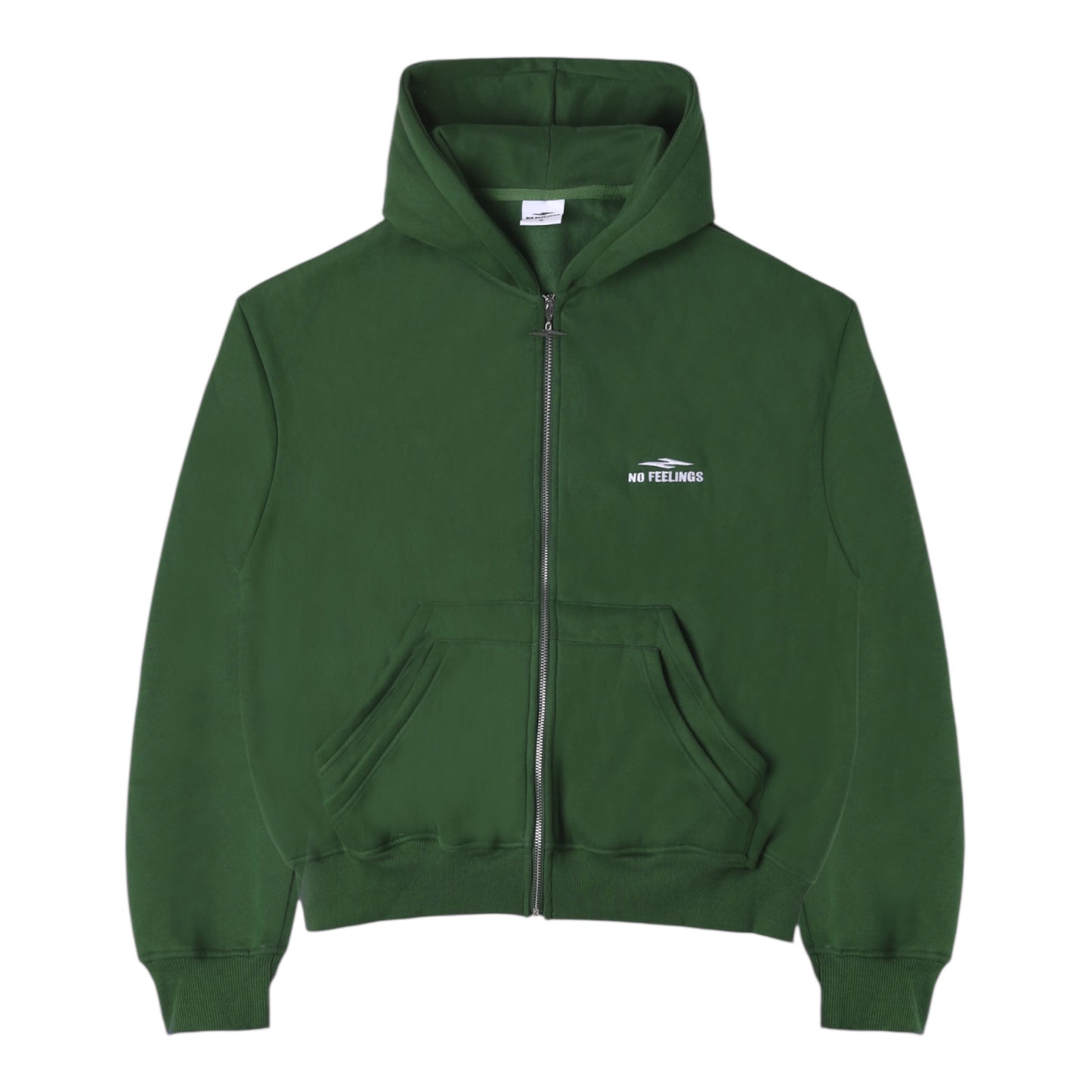 No Feelings Green 4PF Zip Hoodie