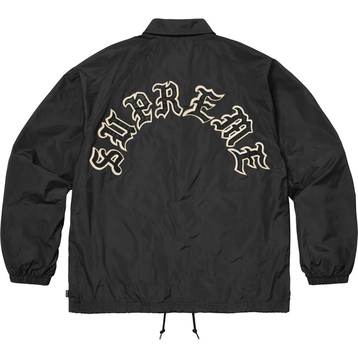 Supreme Black Old English Arc Coaches Jacket