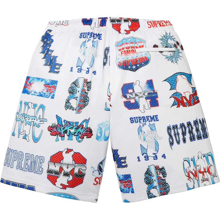 Supreme White Flash Mesh Shorts