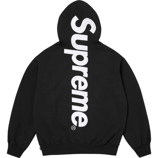 Supreme Black Satin Applique Hoodie