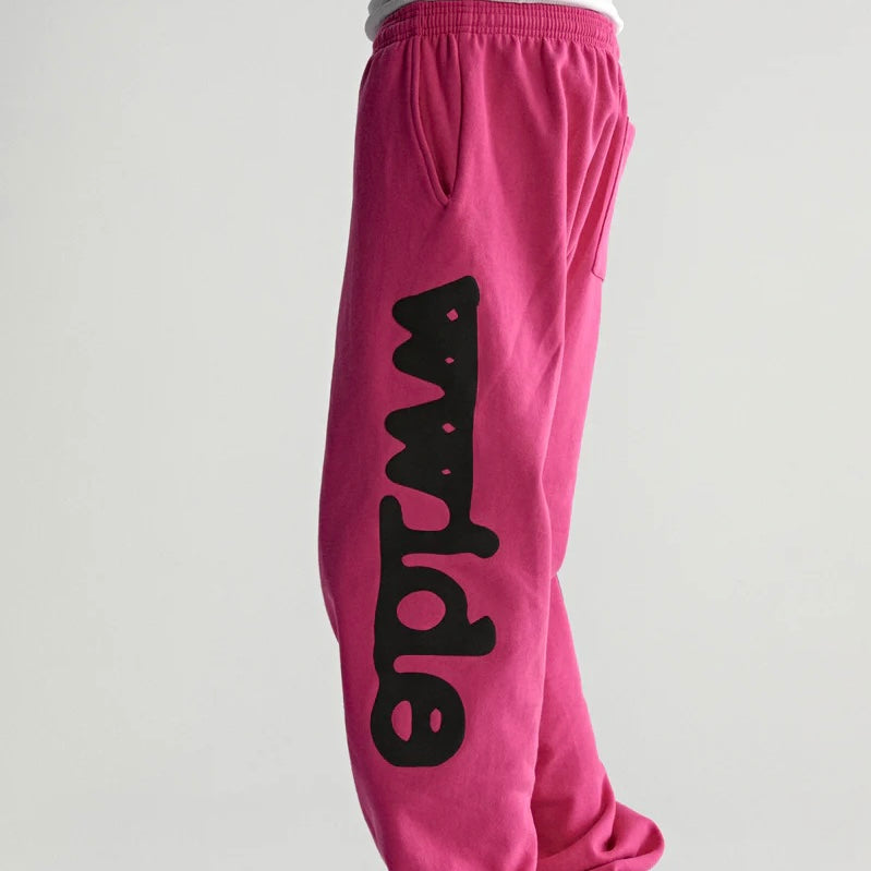 Sp5der Pink Black Beluga Sweatpants