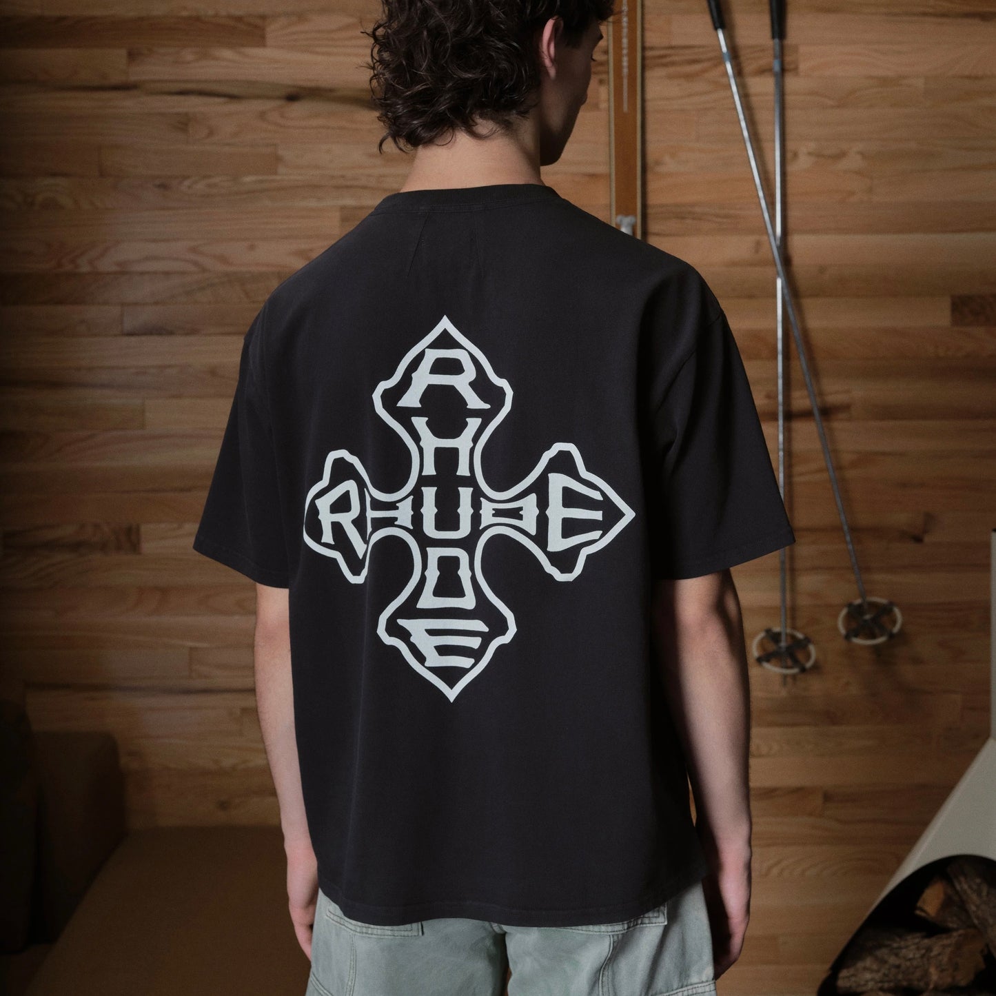 Rhude Vintage Black Cross T-Shirt
