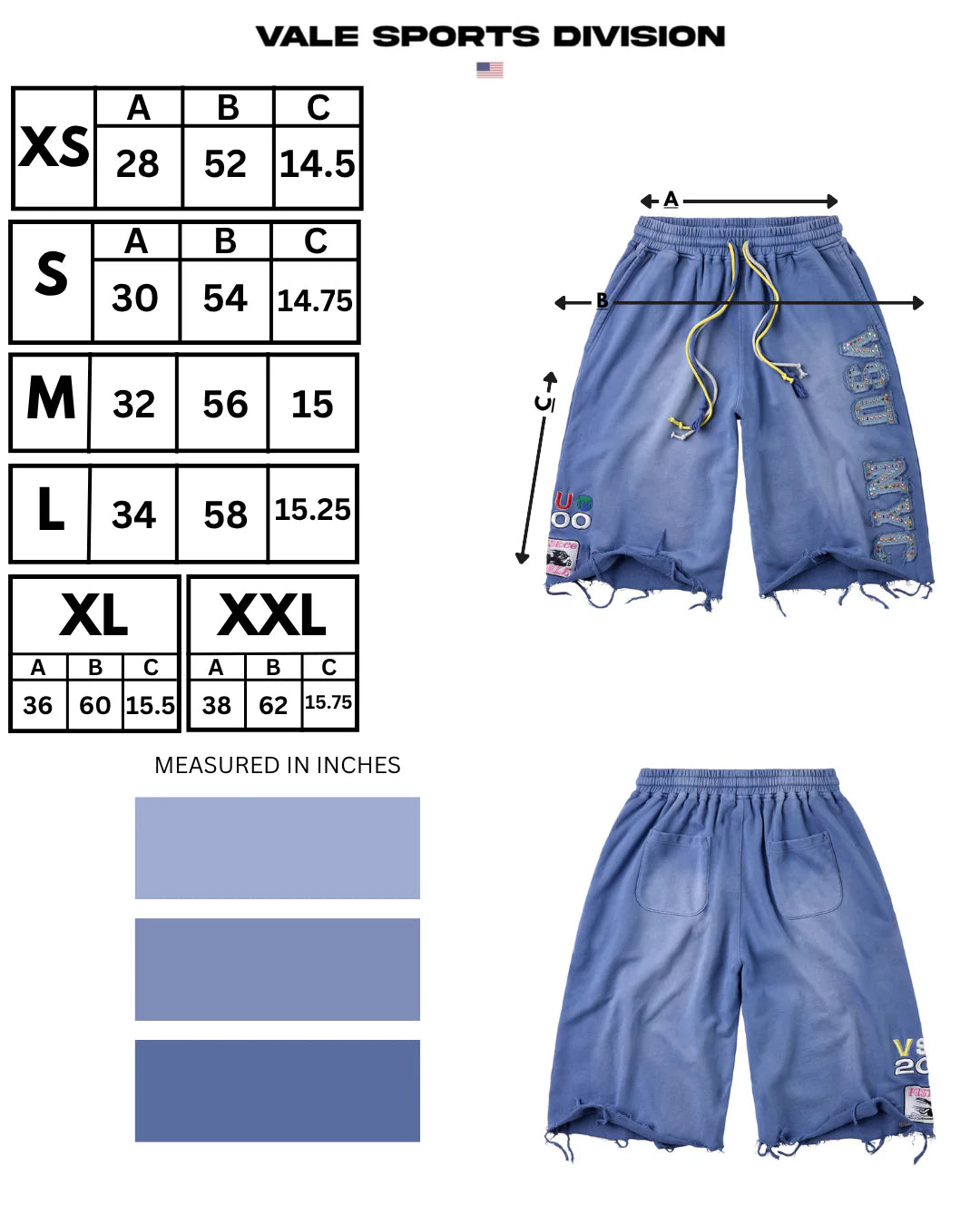 Vale Blue VSU 3/4 Shorts