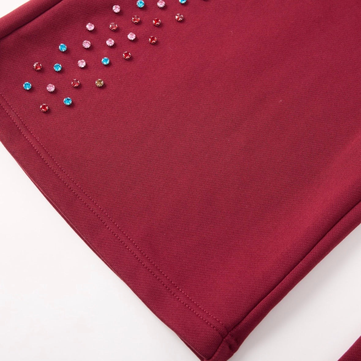 AZVA Maroon Crystal Cactus Sweatpants