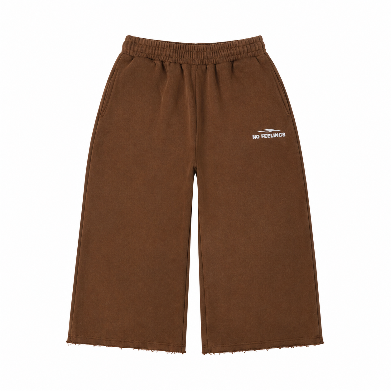 No Feelings Brown 4PF 3/4 Shorts