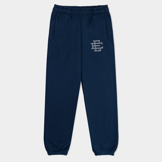 Eric Emanuel Swarovski Crystal Navy Sweatpants Front