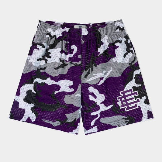 Eric Emanuel Purple Camo Shorts Front