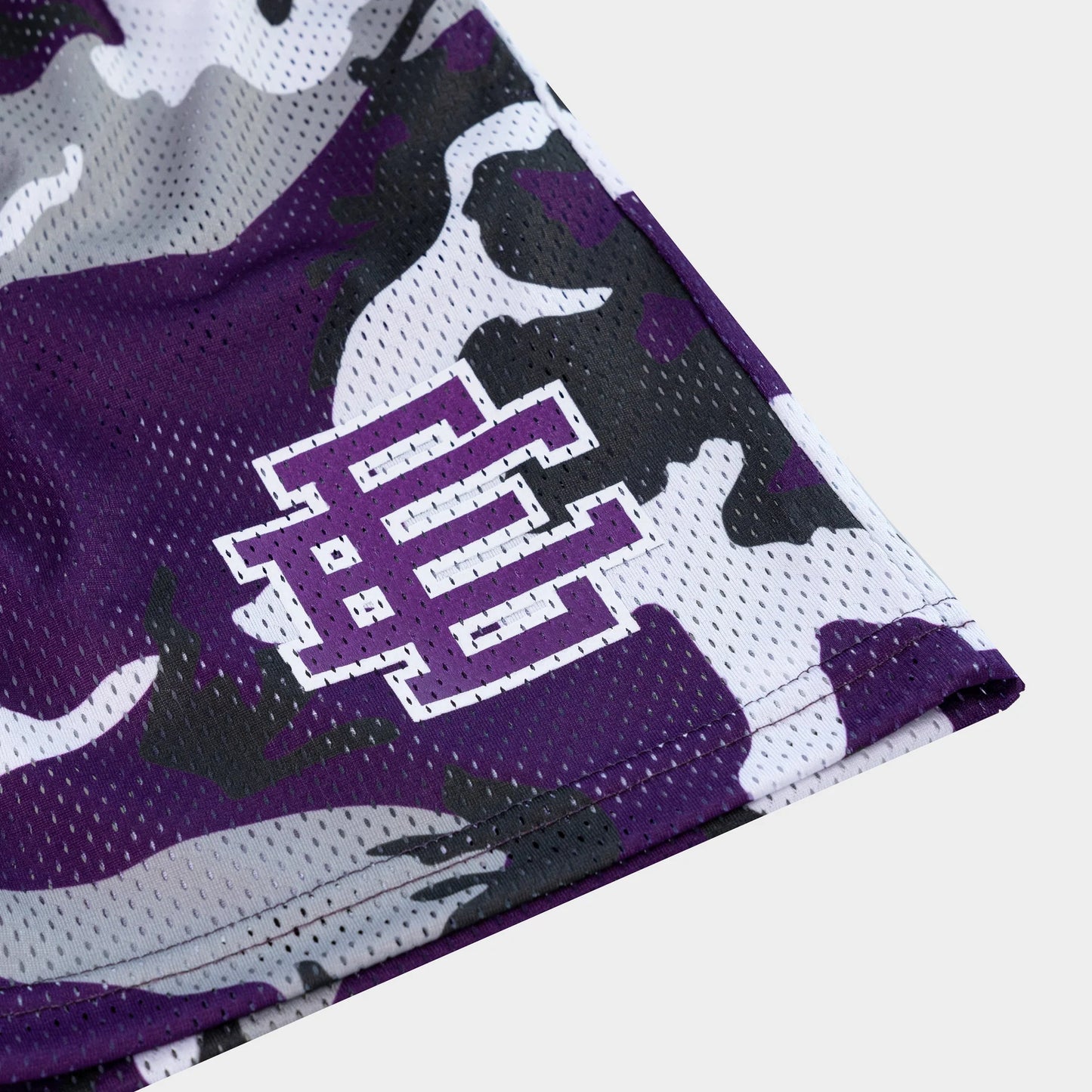 Eric Emanuel Purple Camo Shorts Close