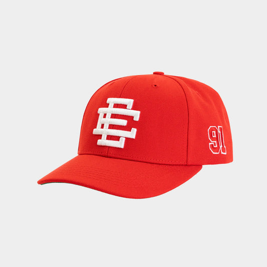 Eric Emanuel Red Basic Snapback Hat Side View
