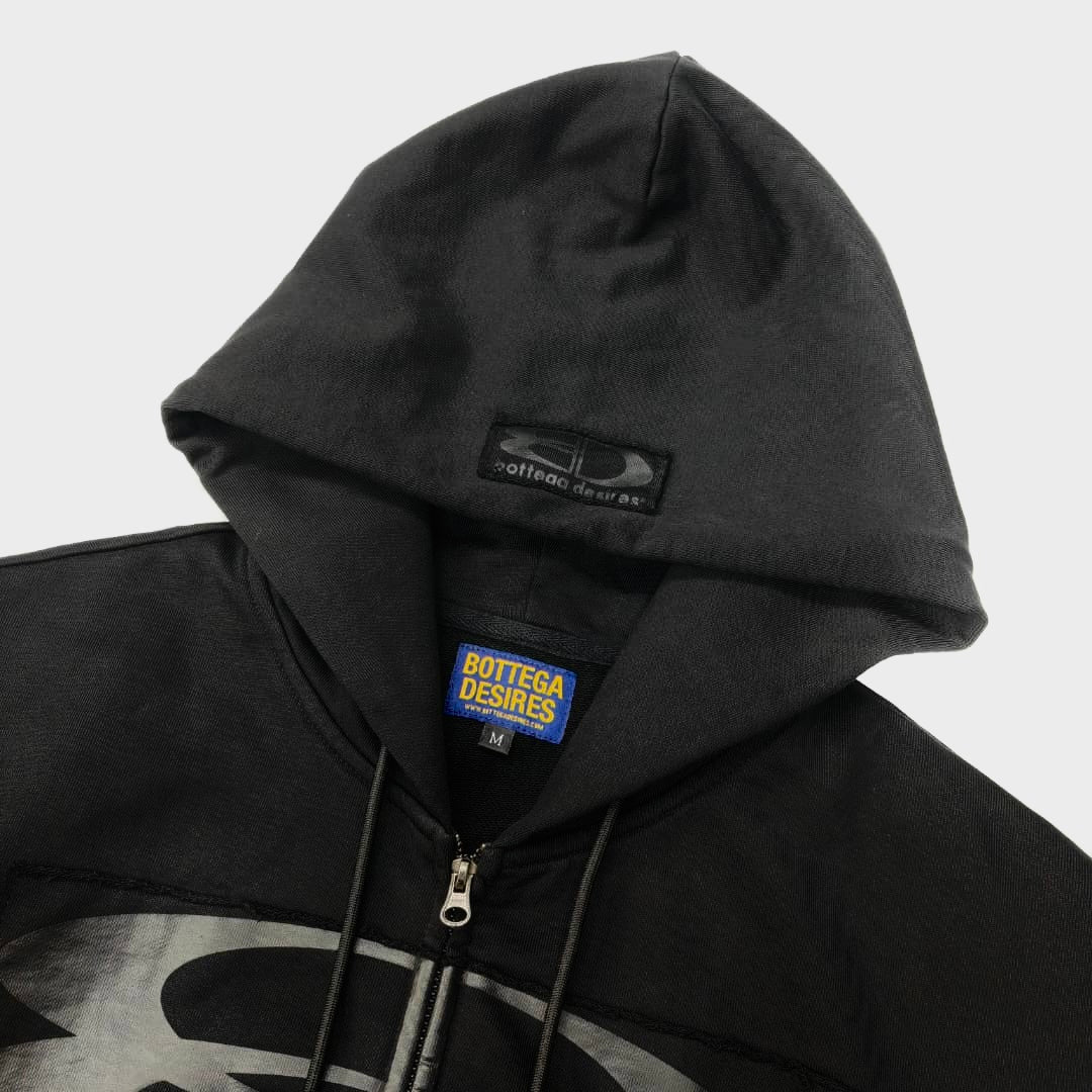 Bottega Desires Black Tech Zip Hoodie