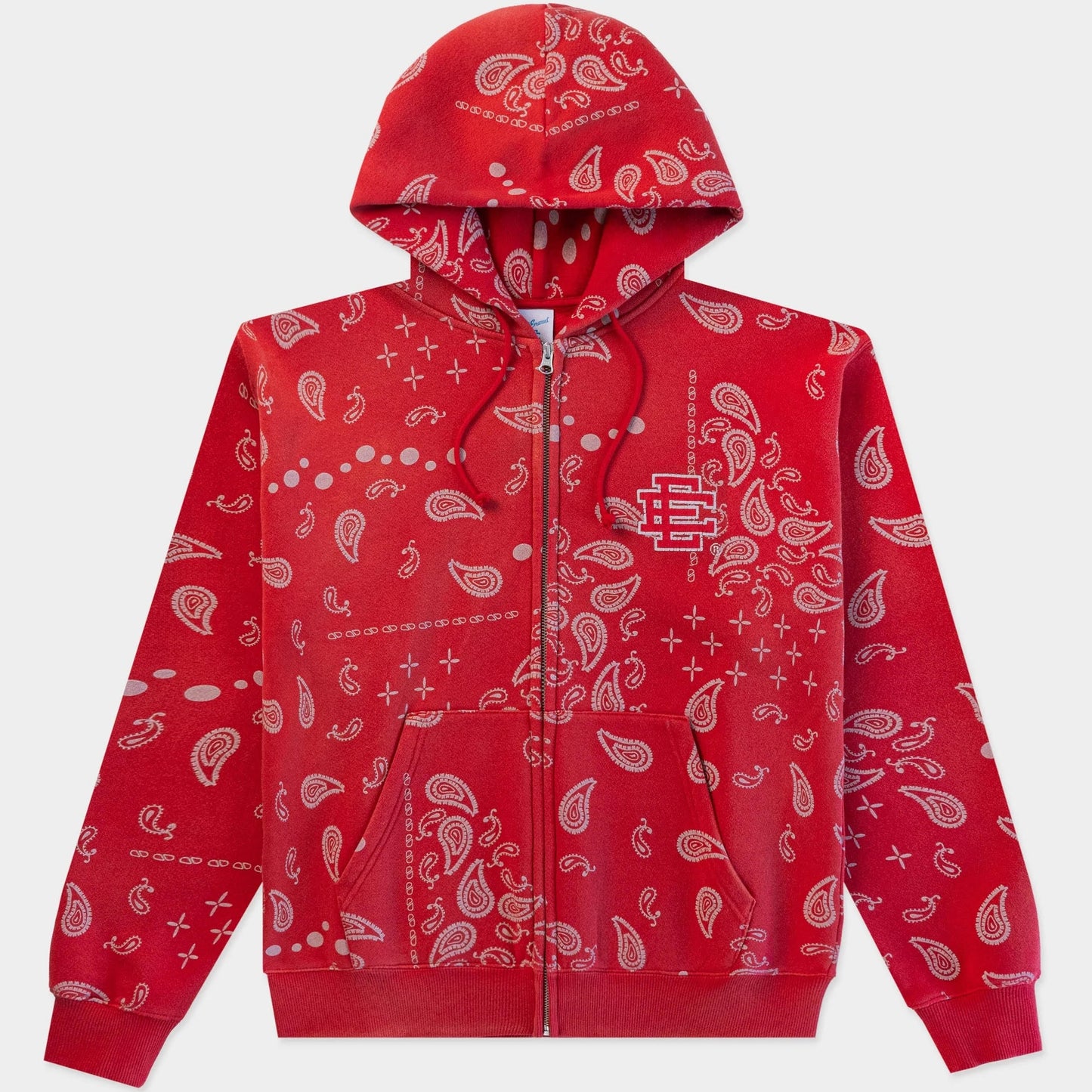 Eric Emanuel Red Paisley Zip Hoodie