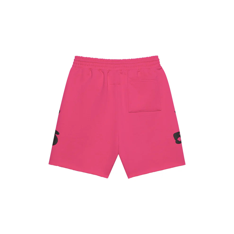 Sp5der Pink Black Beluga Sweat Shorts