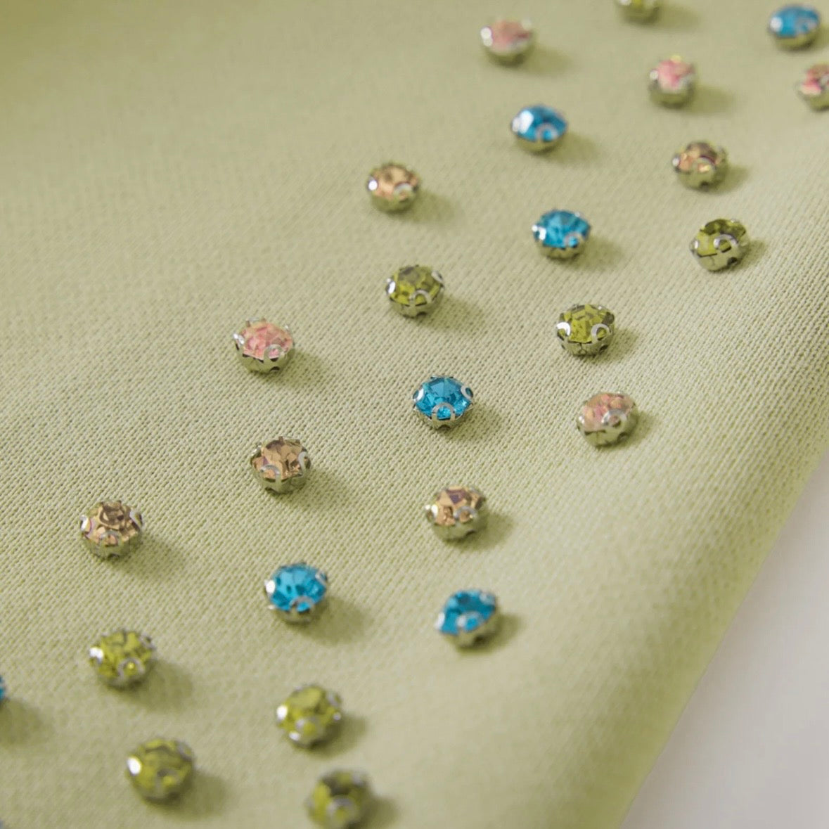 AZVA Sage Crystal Cactus Zip Hoodie