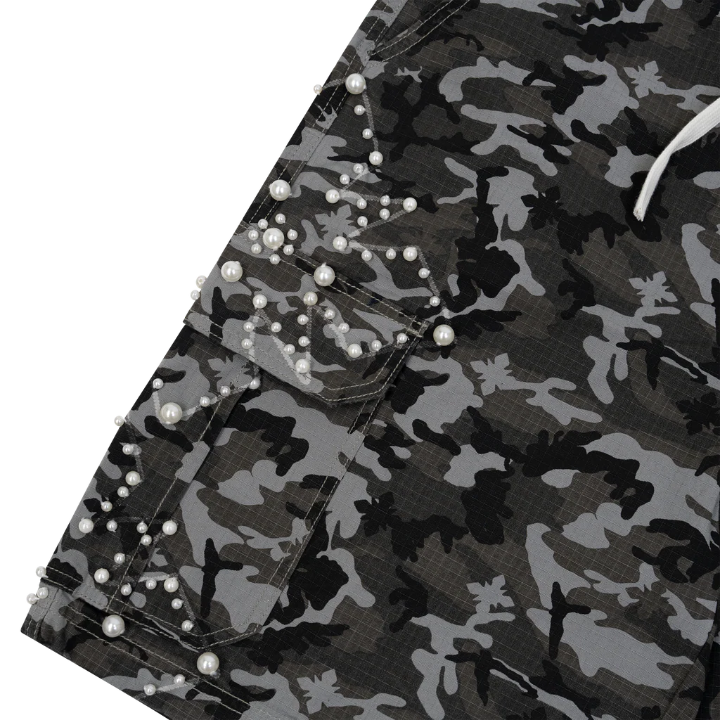 We Are Righteous Black Camo Pearl Cargo Shorts