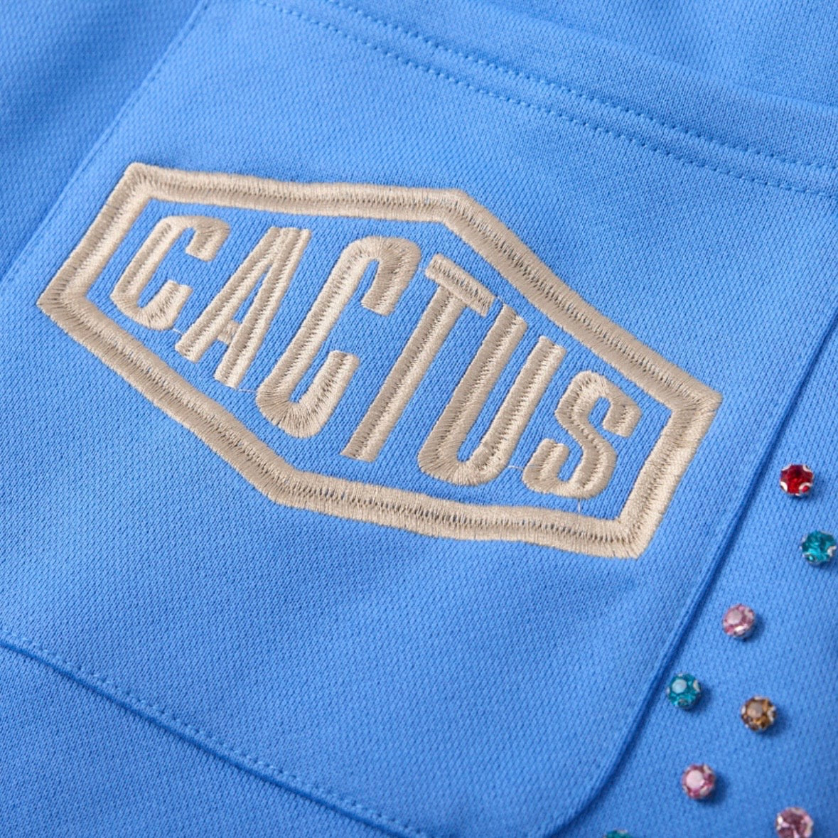 AZVA Baby Blue Crystal Cactus Sweatpants