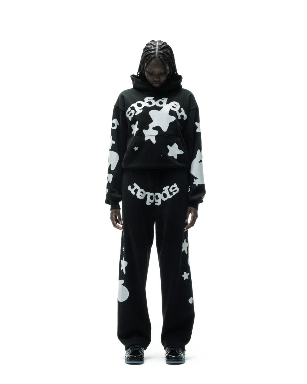 Sp5der Black Reflective Beluga Hoodie