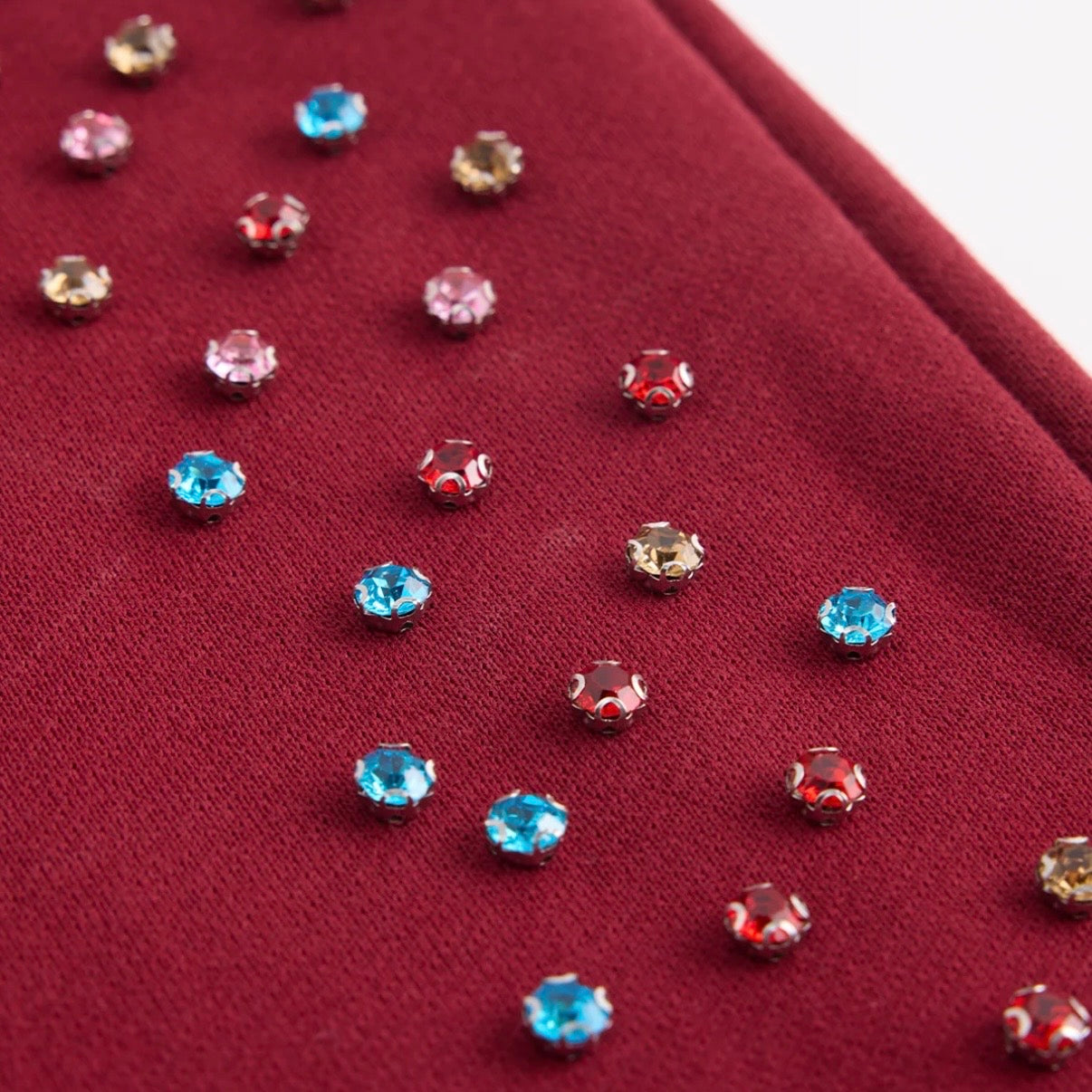 AZVA Maroon Crystal Cactus Shorts