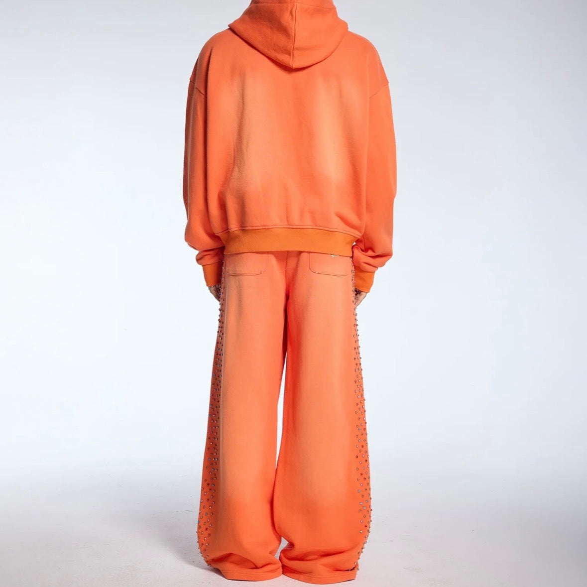 AZVA Orange Crystal Cactus Zip Hoodie