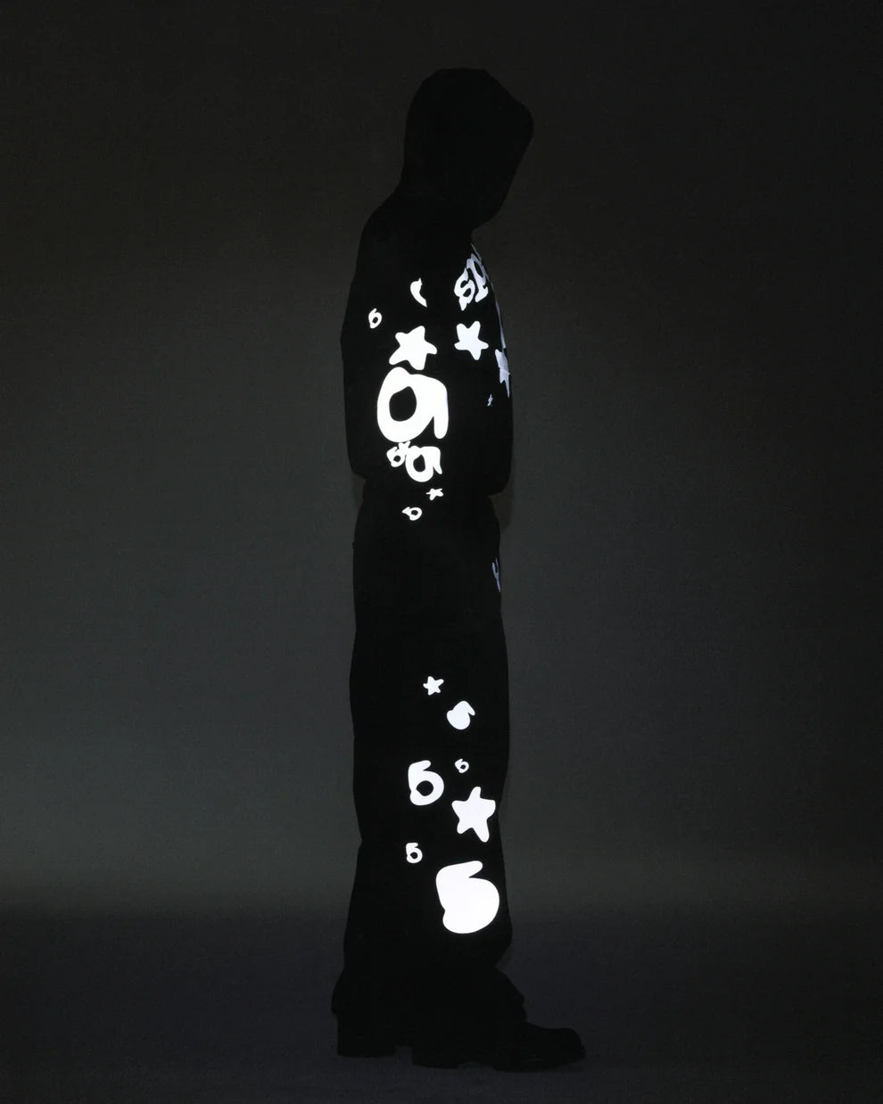Sp5der Black Reflective Beluga Hoodie