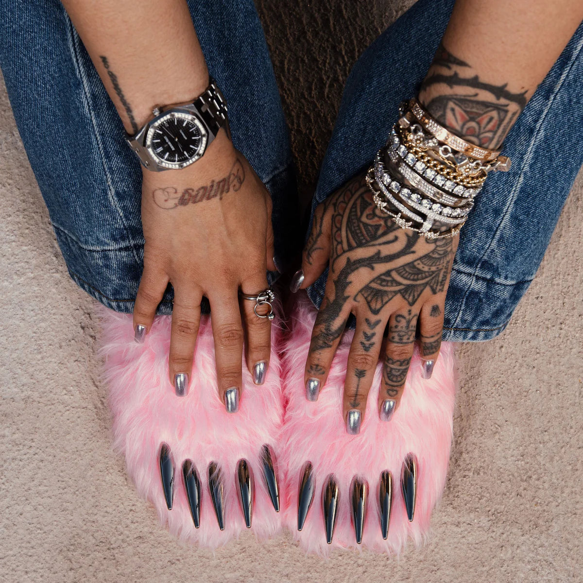 Bravest Studios Pink Bear Claw Mule