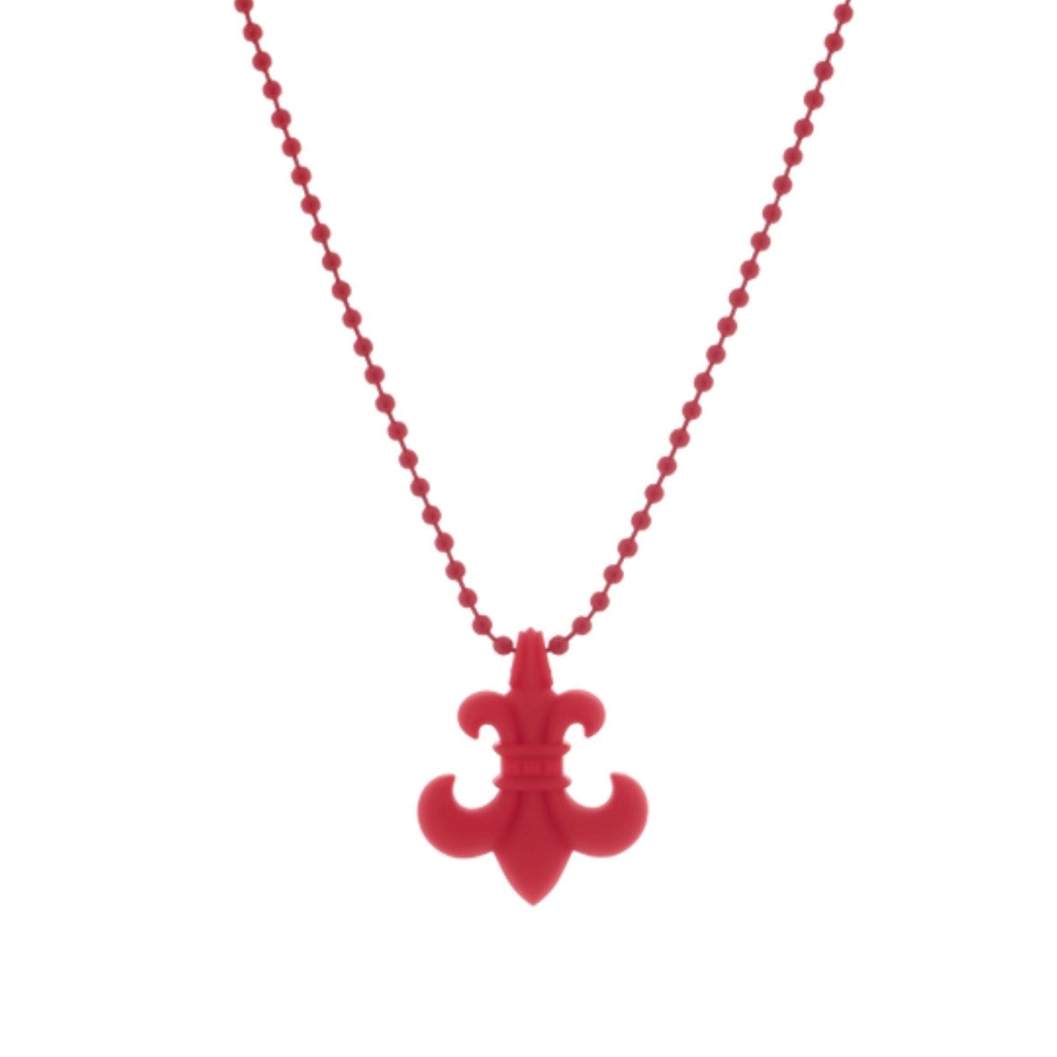 Chrome Hearts Red BS Fleur Pendant Necklace
