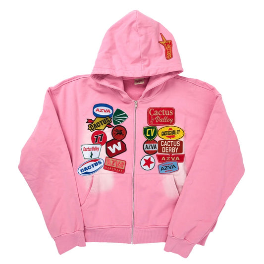 AZVA Pink Rest Stop Zip Hoodie