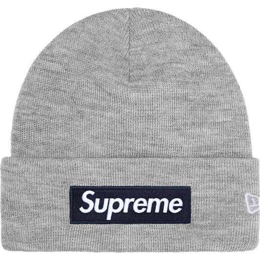 Supreme New Era Heather Grey Box Logo Beanie