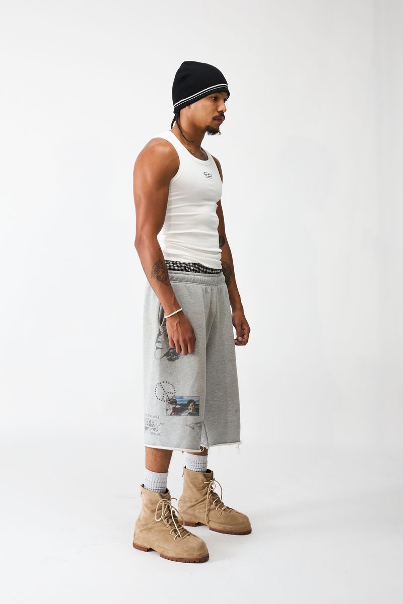Boredom Kills Grey 3/4 Sweat Shorts