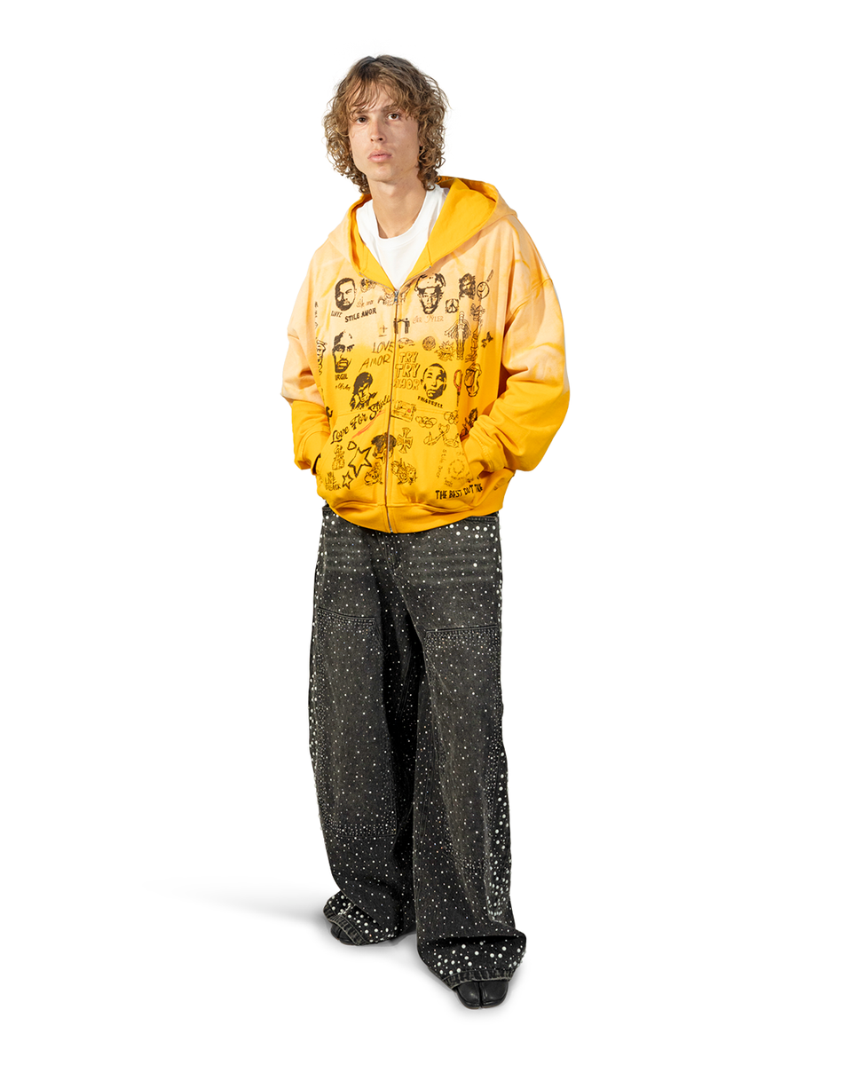 Stile De Amor Giallo Di Storia Zip Hoodie