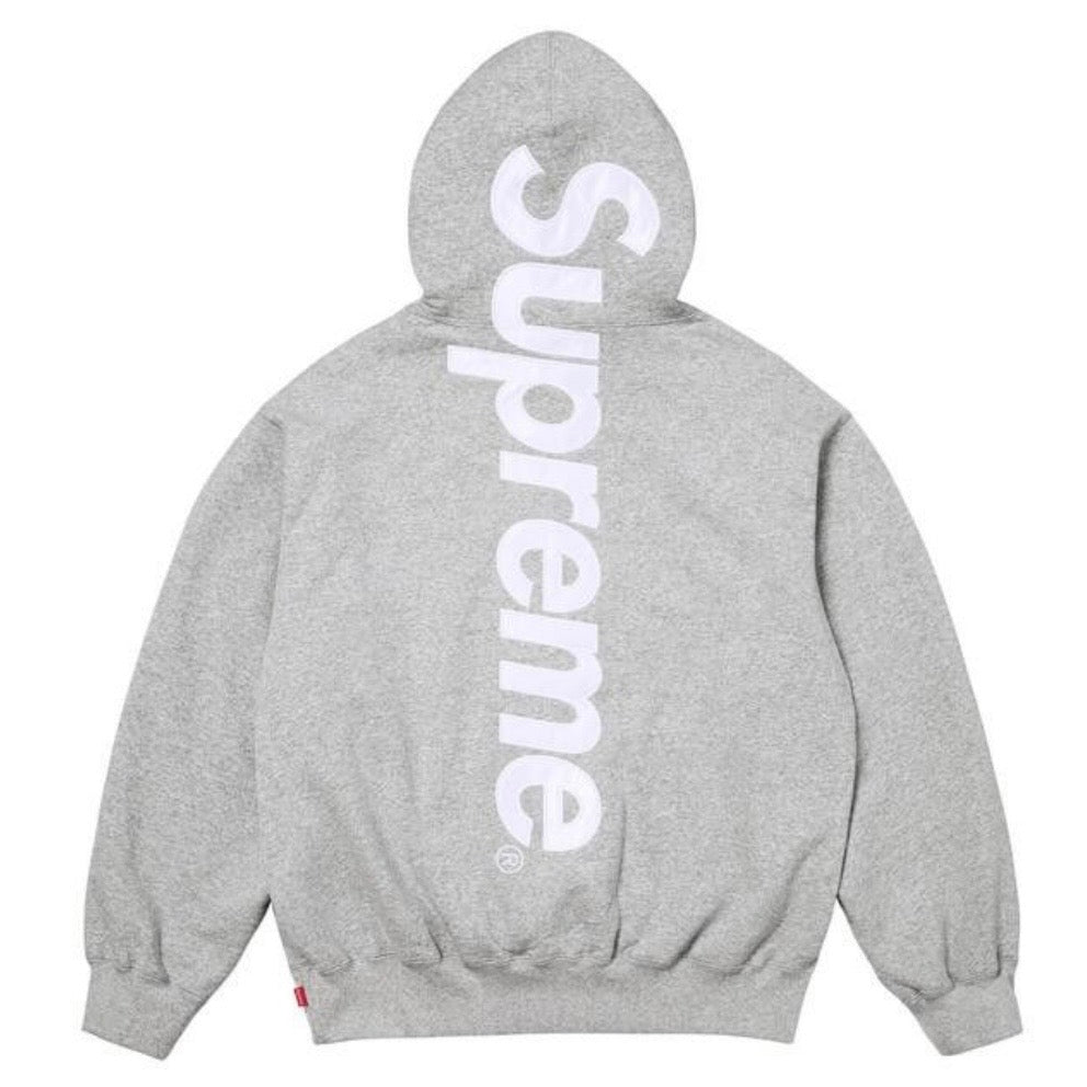 Supreme Heather Grey Satin Applique Hoodie