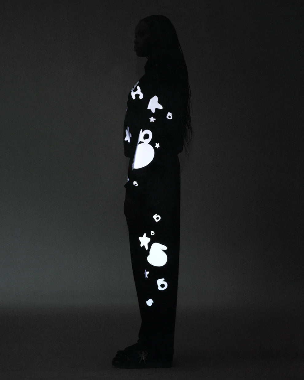 Sp5der Black Reflective Beluga Sweatpants