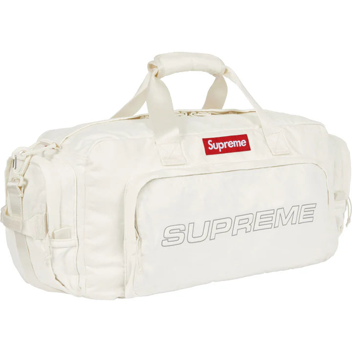 Supreme White Denim Duffle Bag