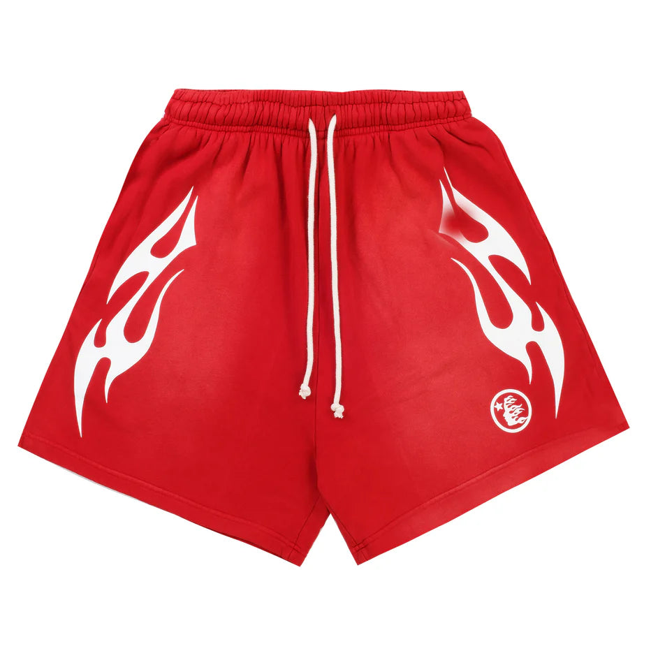 Hellstar Red White Flame Shorts