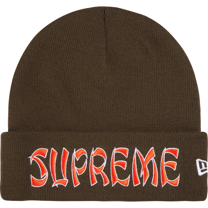 Supreme New Era Brown Action Beanie
