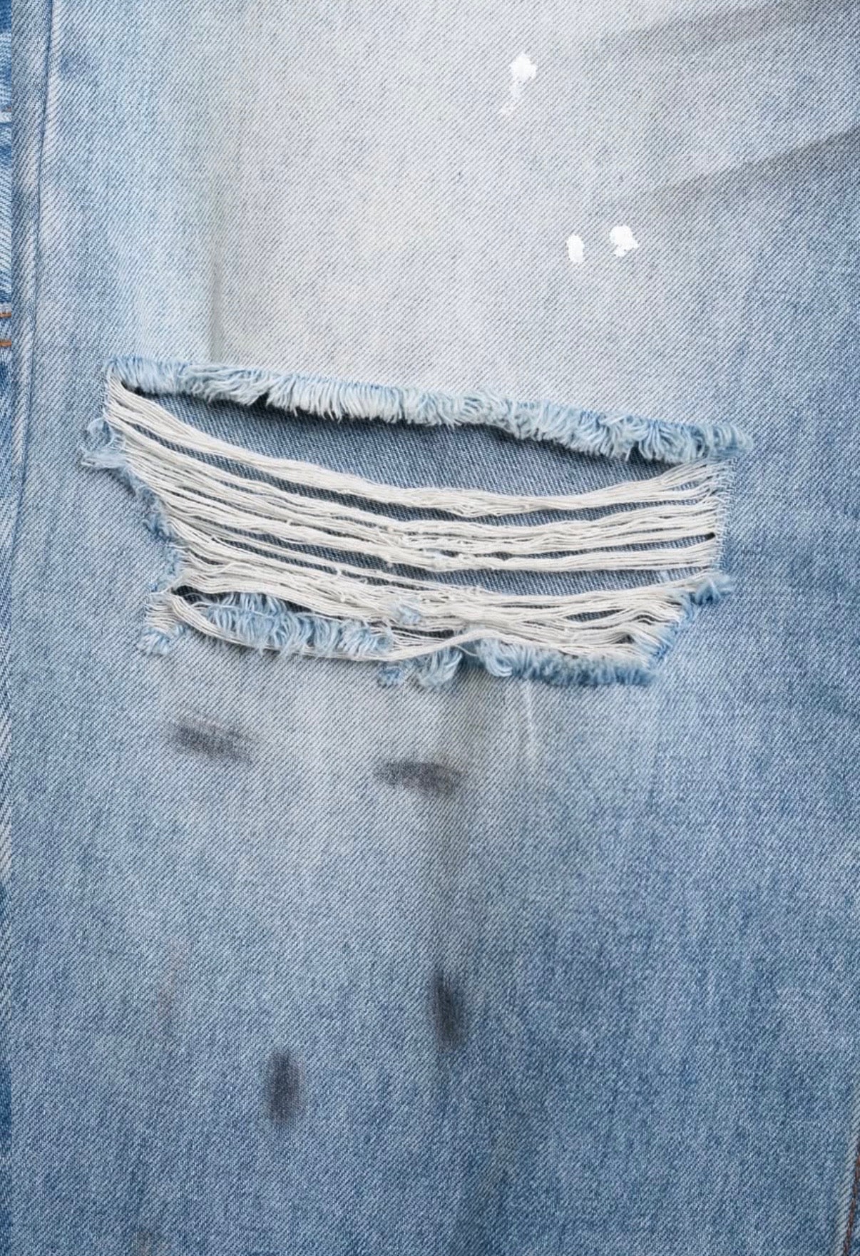 We Are Righteous Blue Dirty Denim Pants