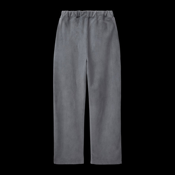 Back of the washed grey wide-leg sweatpants with straight open hems