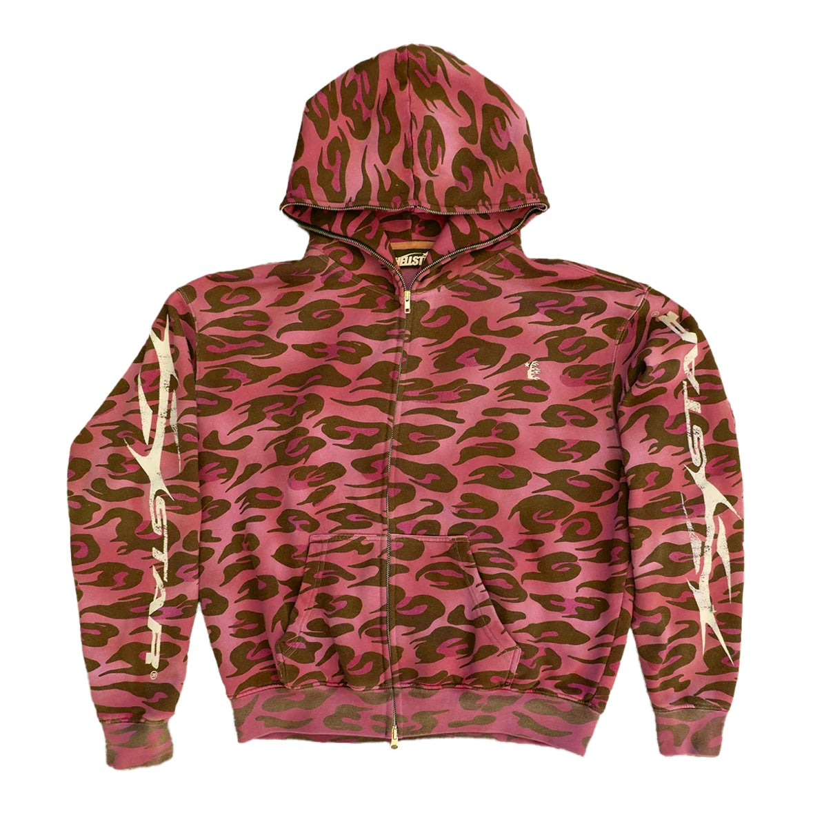 Hellstar Red Cheetah Zip Hoodie