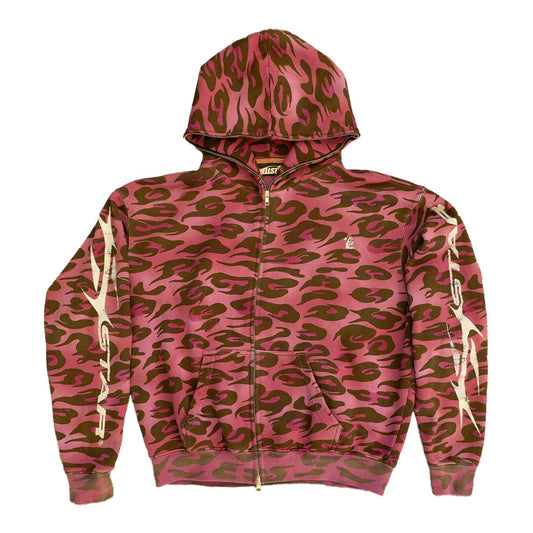 Hellstar Red Cheetah Zip Hoodie