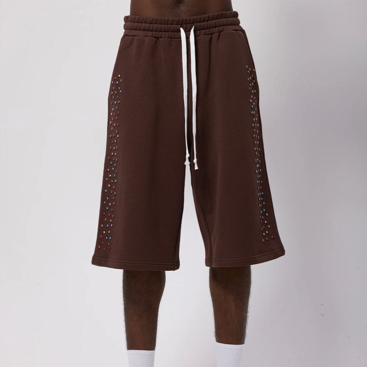 AZVA Brown Crystal Cactus Shorts