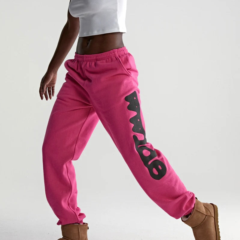 Sp5der Pink Black Beluga Sweatpants