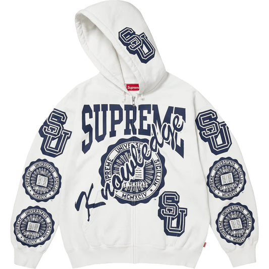Supreme White Knowledge Reigns Supreme Zip Hoodie