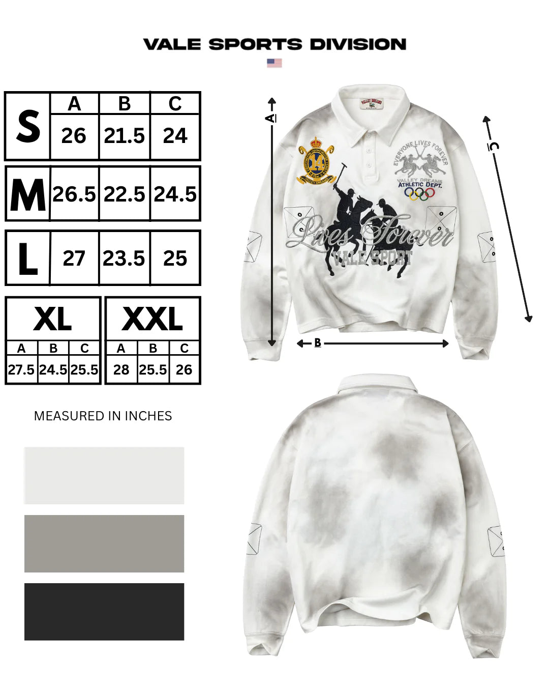 Vale White Presidente Rugby Long Sleeve