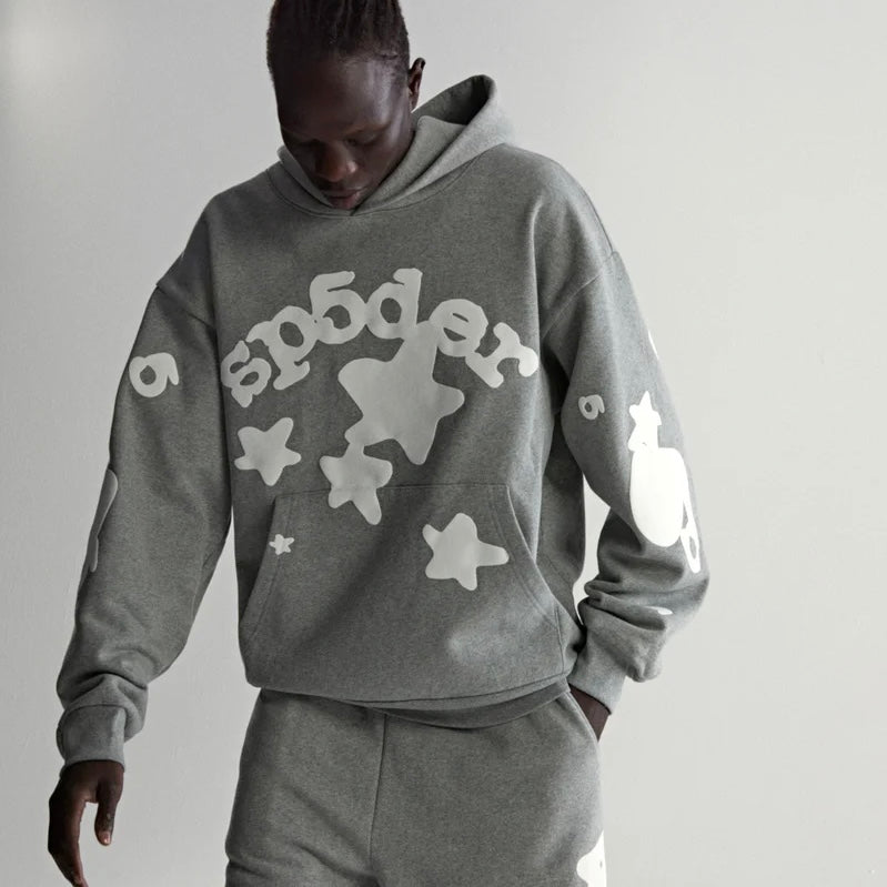 Sp5der Dark Heather Grey Beluga Hoodie