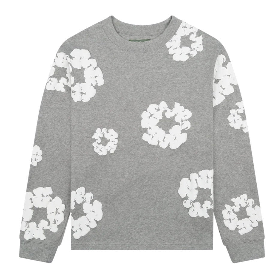 Denim Tears Grey Cotton Wreath Long Sleeve