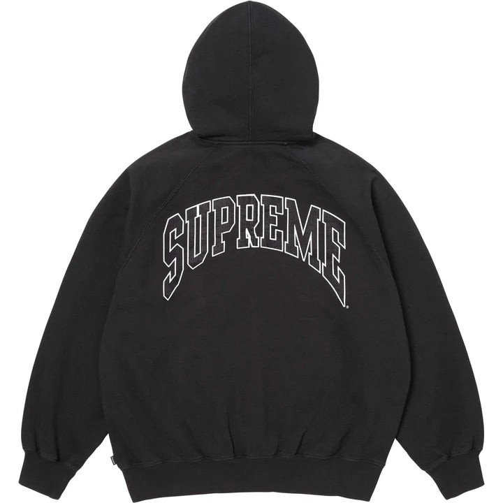 Supreme Black Cracked Raglan Zip Hoodie